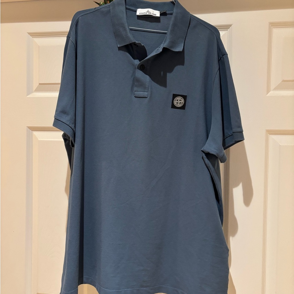 Stone Island Avio Blue Short-Sleeve Polo 3xl rare